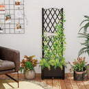 Raised Garden Bed with Trellis Planter Box for Climbing Plants -Brown by LJGDeals