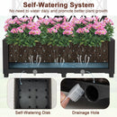 PE Rattan Raised Garden Bed with Trellis Planter Box for Climbing Plants-Brown by LJGDeals
