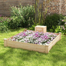 49 x 49 x 10 Inch Raised Garden Bed with Compost Bin and Open-ended Bottom-Natural by LJGDeals