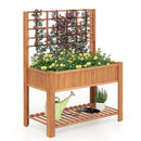 Raised Garden Bed with Trellis Wooden Elevated Planter Box with Legs by LJGDeals