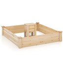 49 x 49 x 10 Inch Raised Garden Bed with Compost Bin and Open-ended Bottom-Natural by LJGDeals