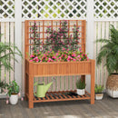Raised Garden Bed with Trellis Wooden Elevated Planter Box with Legs by LJGDeals
