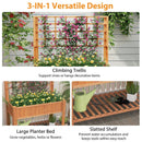 Raised Garden Bed with Trellis Wooden Elevated Planter Box with Legs by LJGDeals