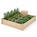 49 x 49 x 10 Inch Raised Garden Bed with Compost Bin and Open-ended Bottom-Natural by LJGDeals