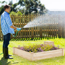 49 x 49 x 10 Inch Raised Garden Bed with Compost Bin and Open-ended Bottom-Natural by LJGDeals