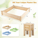 49 x 49 x 10 Inch Raised Garden Bed with Compost Bin and Open-ended Bottom-Natural by LJGDeals