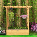 Raised Garden Bed with Trellis or Climbing Plant and Pot Hanging-Natural by DirectDeals