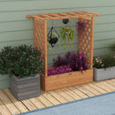 Raised Garden Bed with Trellis or Climbing Plant and Pot Hanging-Natural by DirectDeals