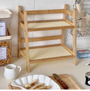 GobekUsa Rattan 2-Tier Desktop Organizer Shelf