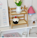 GobekUsa Rattan 2-Tier Desktop Organizer Shelf