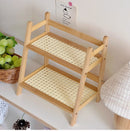 GobekUsa Rattan 2-Tier Desktop Organizer Shelf