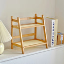 GobekUsa Rattan 2-Tier Desktop Organizer Shelf