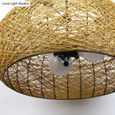 GobekUsa Rattan Tea Room Chandelier: Asian Style Pendant Lighting Fixture