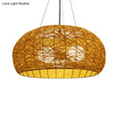 GobekUsa Rattan Tea Room Chandelier: Asian Style Pendant Lighting Fixture