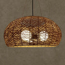 GobekUsa Rattan Tea Room Chandelier: Asian Style Pendant Lighting Fixture