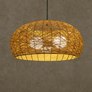 GobekUsa Rattan Tea Room Chandelier: Asian Style Pendant Lighting Fixture