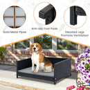 Rattan Dog Bed with Waterproof Soft Cushion for Medium Small Dogs Cats-Gray by LJGDeals