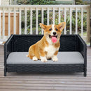 Rattan Dog Bed with Waterproof Soft Cushion for Medium Small Dogs Cats-Gray by LJGDeals