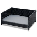 Rattan Dog Bed with Waterproof Soft Cushion for Medium Small Dogs Cats-Gray by LJGDeals