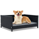 Rattan Dog Bed with Waterproof Soft Cushion for Medium Small Dogs Cats-Gray by LJGDeals