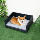 Rattan Dog Bed with Waterproof Soft Cushion for Medium Small Dogs Cats-Gray by LJGDeals