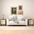 Rattan Nightstand Set of 2 with Drawer and Cabinet-Natural by DirectDeals