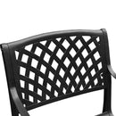 Outdoor Aluminum 5pc Square Black Patio Dining Set with Four Chairs