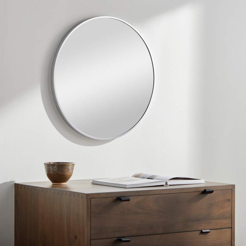 Jarron Modern Metallic Silver Wall Mirror