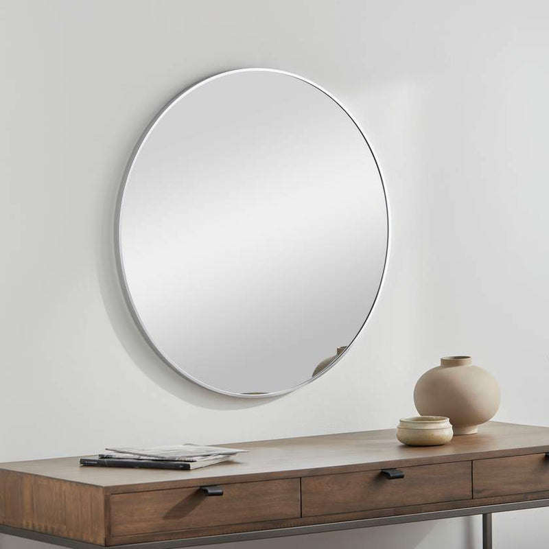 Jarron Modern Metallic Silver Wall Mirror