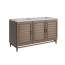 James Martin Portland 60" Double Bathroom Vanity, Whitewashed Walnut