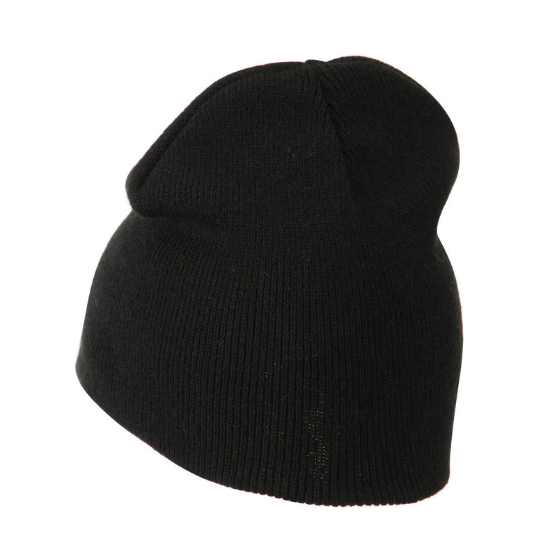 Breast Cancer Ribbon Embroidered Short Beanie