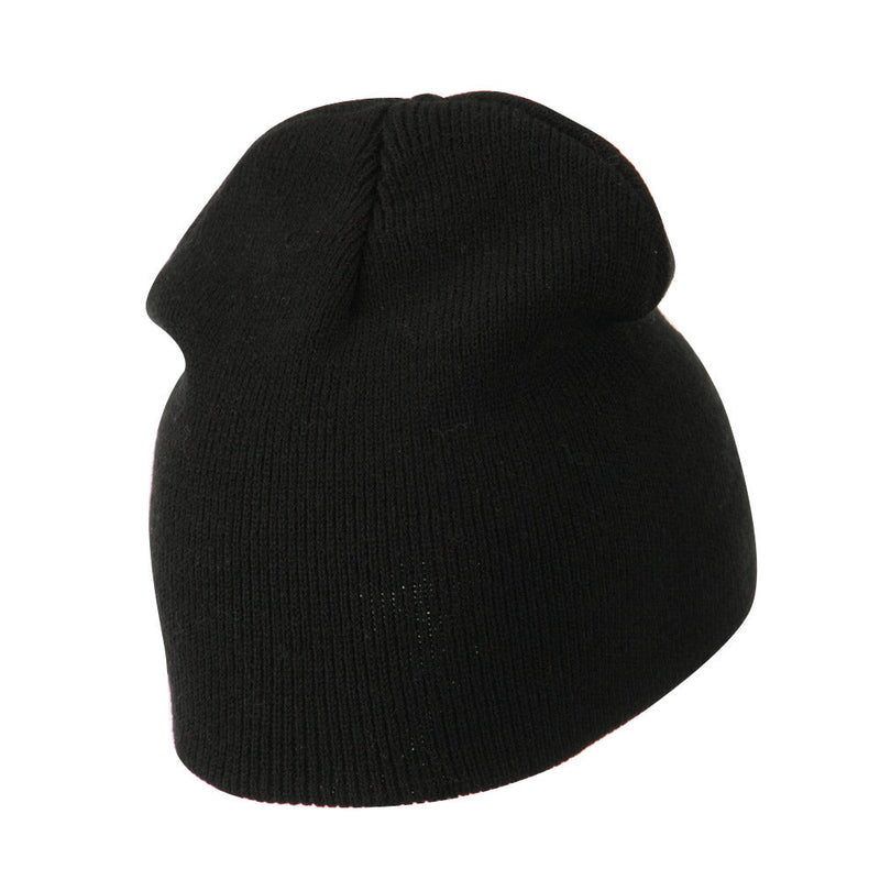 Breast Cancer Ribbon Embroidered Short Beanie