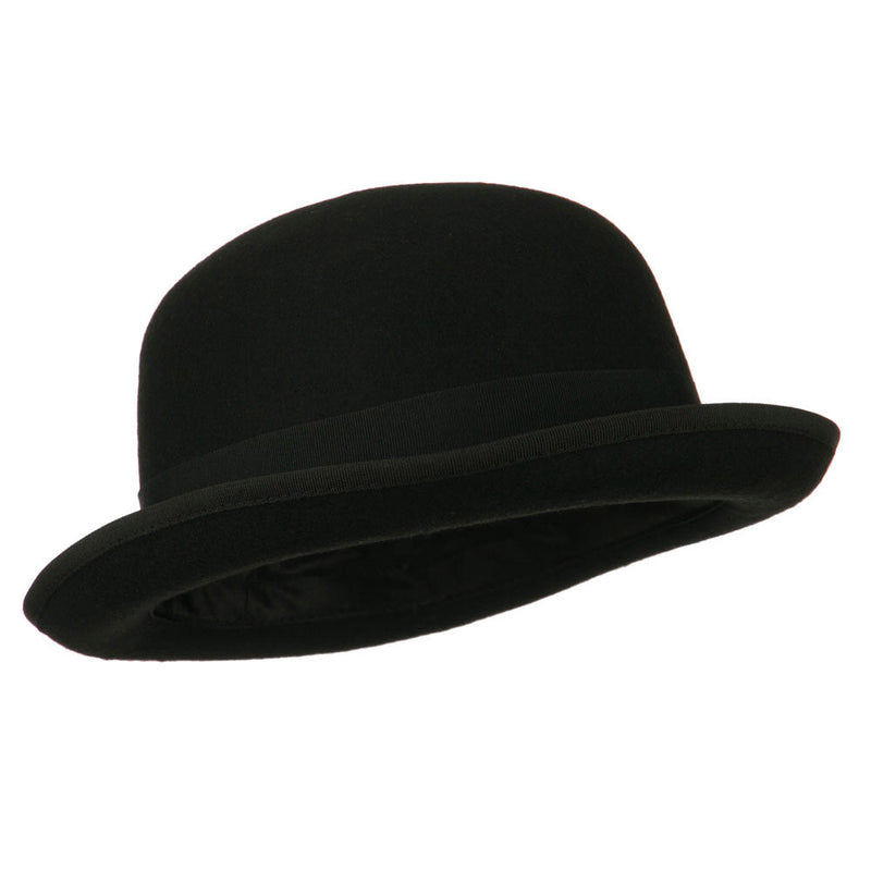 Men's Felt Bowler Hat with Ribbon Trim