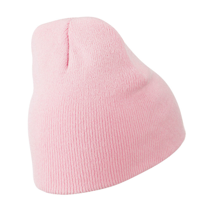 Breast Cancer Ribbon Embroidered Short Beanie