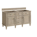 James Martin Lorelai 60" Double Bathroom Vanity, Whitewashed Oak