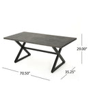 Rolando Outdoor Aluminum Dining Table with Steel Frame