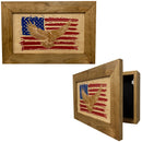 Bald Eagle & American Flag Patriotic Decorative Wall-Mounted Secure Gun Cabinet