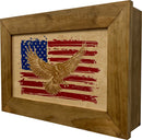 Bald Eagle & American Flag Patriotic Decorative Wall-Mounted Secure Gun Cabinet