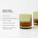 Admiral Crystal Rocks Glasses in Green Set of 2