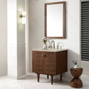 James Martin Amberly 30" Dual Mount Single Bathroom Vanity, Mid-Century Walnut