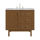 James Martin Laurent 36" Dual Mount Single Bathroom Vanity, Honey Oak