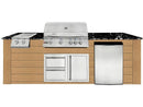 RCS 4-Burner 8-Foot Gas Grill Island with Rear Infrared Burner, Refrigerator, Double Side Burner, Access Door, Cedar Cabinet & Black Granite Countertop