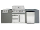 RCS 4-Burner 8-Foot Gas Grill Island with Rear Infrared Burner, Refrigerator, Double Side Burner, Access Door - Unfinished
