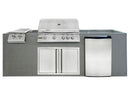 RCS 4-Burner 8-Foot Gas Grill Island with Rear Infrared Burner, Refrigerator, Double Side Burner, Access Door - Unfinished