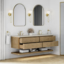 James Martin Allamari 72" Floating Double Bathroom Vanity, Dune Mist