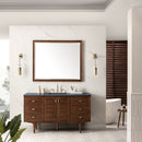 James Martin Amberly 60" Dual Mount Single Bathroom Vanity, Mid-Century Walnut