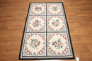 4x6 Ivory Hand Woven Needlepoint Aubusson 100% Wool Traditional Oriental Area Rug