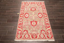 4' x 6' Hand Knotted Wool Reversible Area Rug Traditional Tan