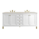 James Martin Chicago 72" Double Bathroom Vanity, Glossy White