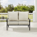 Black Aluminum Deep Seating Loveseat with Cushions